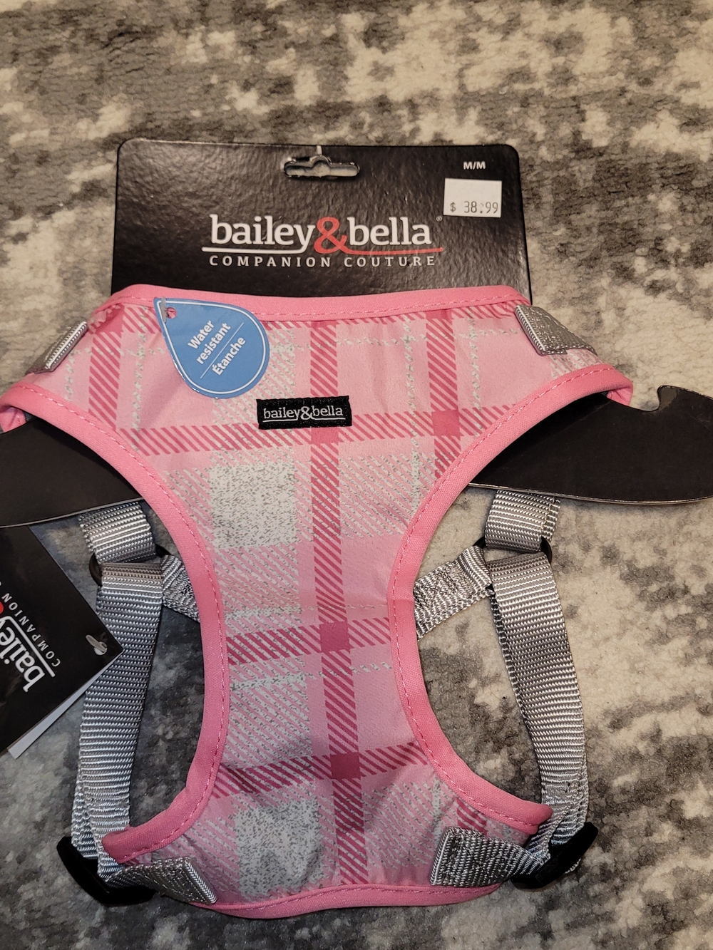 Pink Plaid Pet Harness - Water Resistant